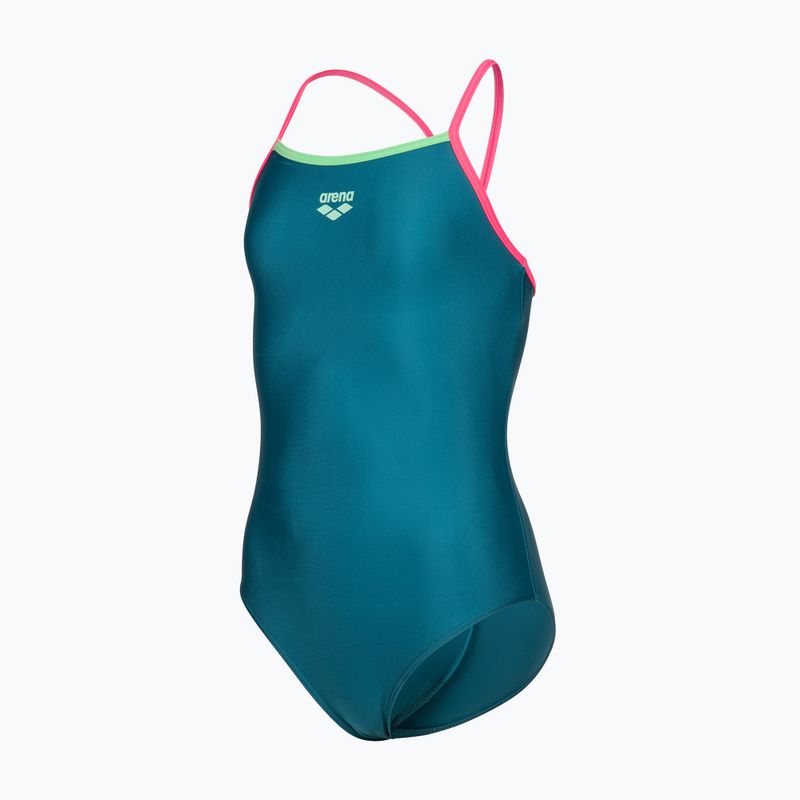 Costume da bagno intero bambino arena Light Drop Solid deep teel/shocking pink/verbena 3