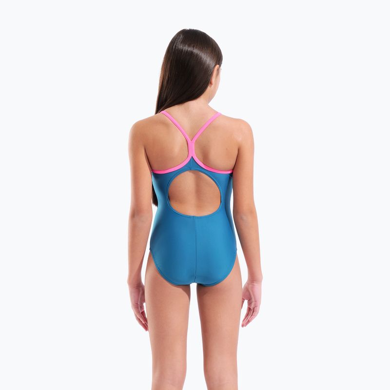 Costume da bagno intero bambino arena Light Drop Solid deep teel/shocking pink/verbena 7