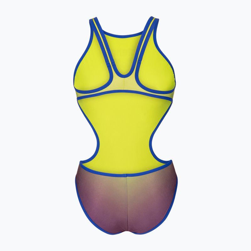 Costume da bagno intero donna arena One Shaded Print Tech One Back artic lime violetta multi/neon blue 2