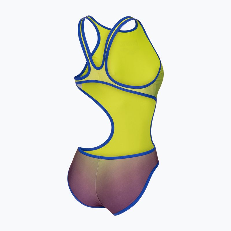 Costume da bagno intero donna arena One Shaded Print Tech One Back artic lime violetta multi/neon blue 4