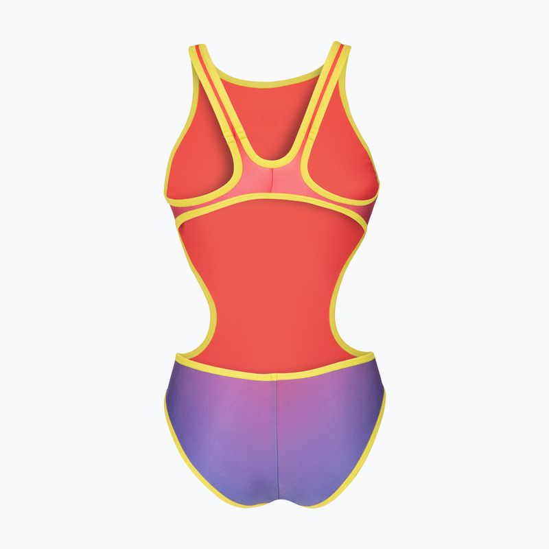 Costume da bagno intero donna arena One Shaded Print Tech One Back bright coral royal multi/soft green 2