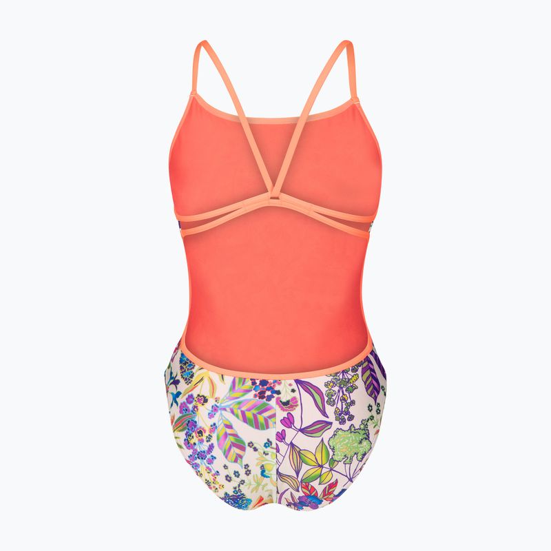 Costume da bagno intero donna arena Painting Lace Back multi/bright coral 2