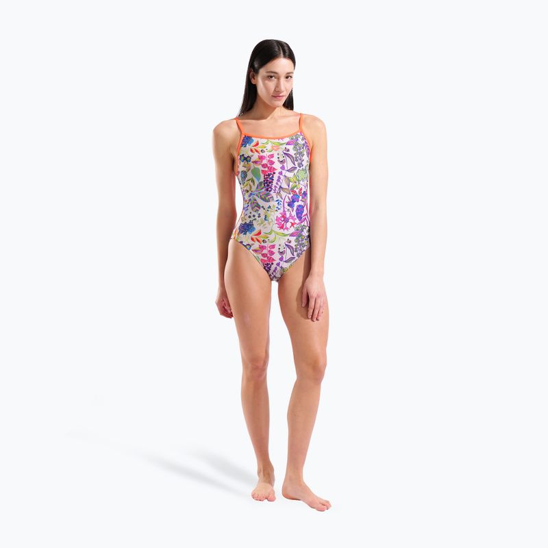 Costume da bagno intero donna arena Painting Lace Back multi/bright coral 6