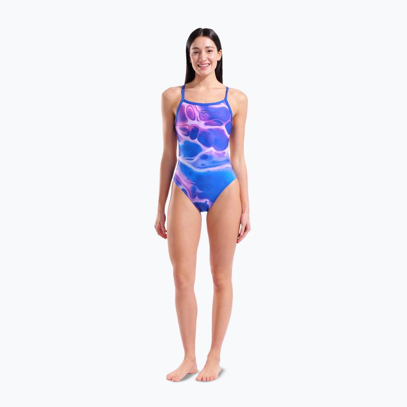 Costume da bagno intero donna arena Earth Challange Back neon blue multi/neon blue/neon blue 2