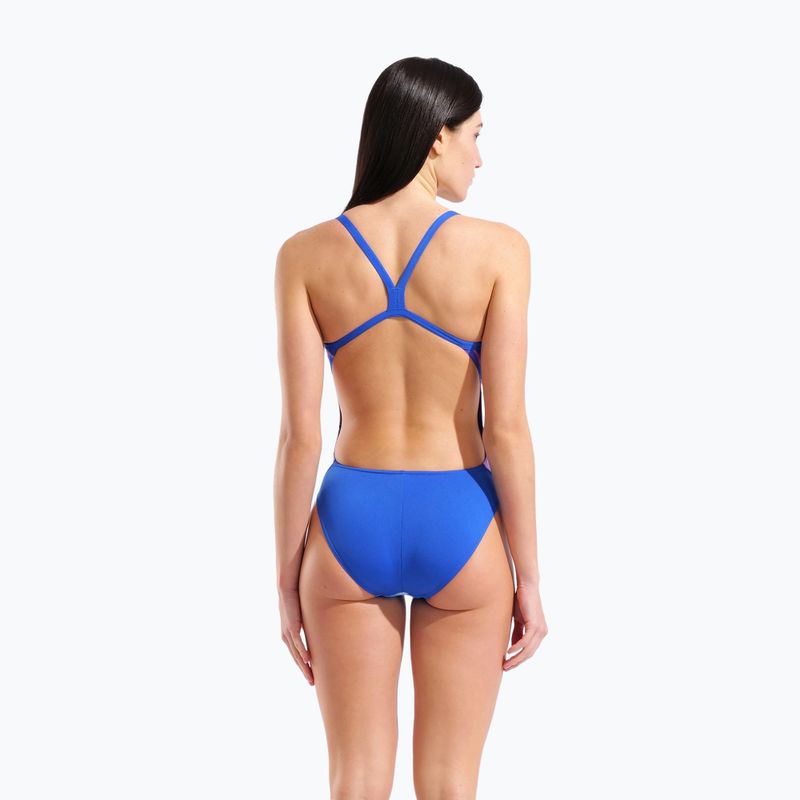 Costume da bagno intero donna arena Earth Challange Back neon blue multi/neon blue/neon blue 3