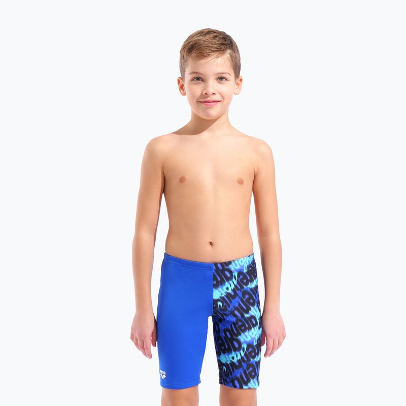  Costume da nuoto jammer da bambino arena Crowded Swim Jammer neon blue/neon blue multi 5