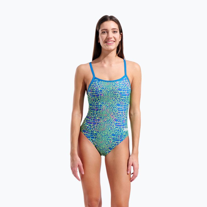 Costume da bagno intero donna arena Snake Skin Challenge blue cosmo multi/blue cosmo 5