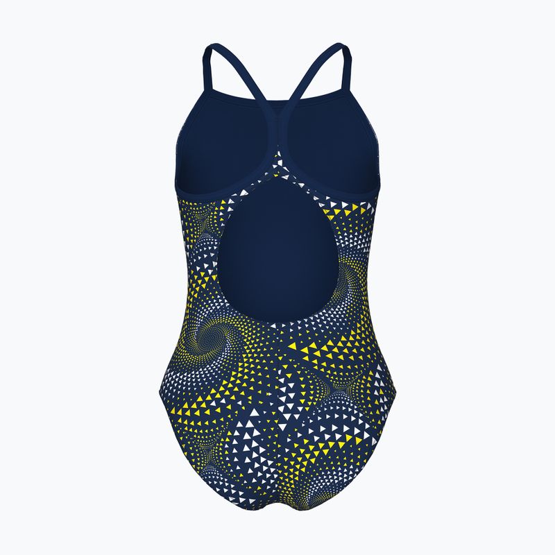 Costume da bagno intero bambino arena Fireflow Lightdrop Back navy/team navy yellow 2