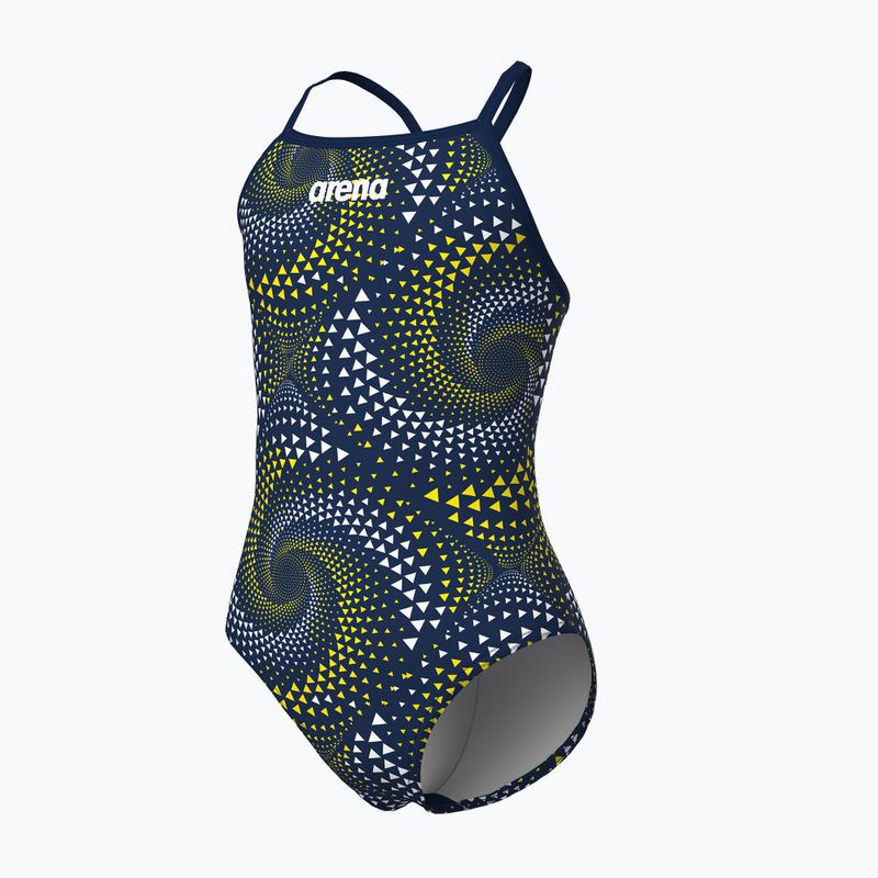 Costume da bagno intero bambino arena Fireflow Lightdrop Back navy/team navy yellow 3