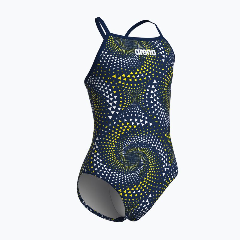 Costume da bagno intero bambino arena Fireflow Lightdrop Back navy/team navy yellow 4