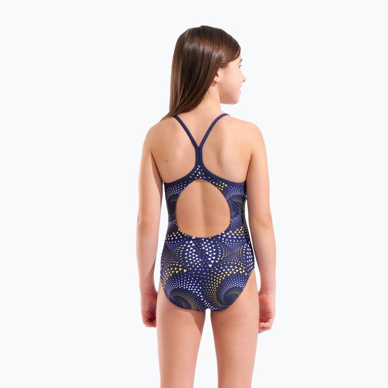 Costume da bagno intero bambino arena Fireflow Lightdrop Back navy/team navy yellow 7