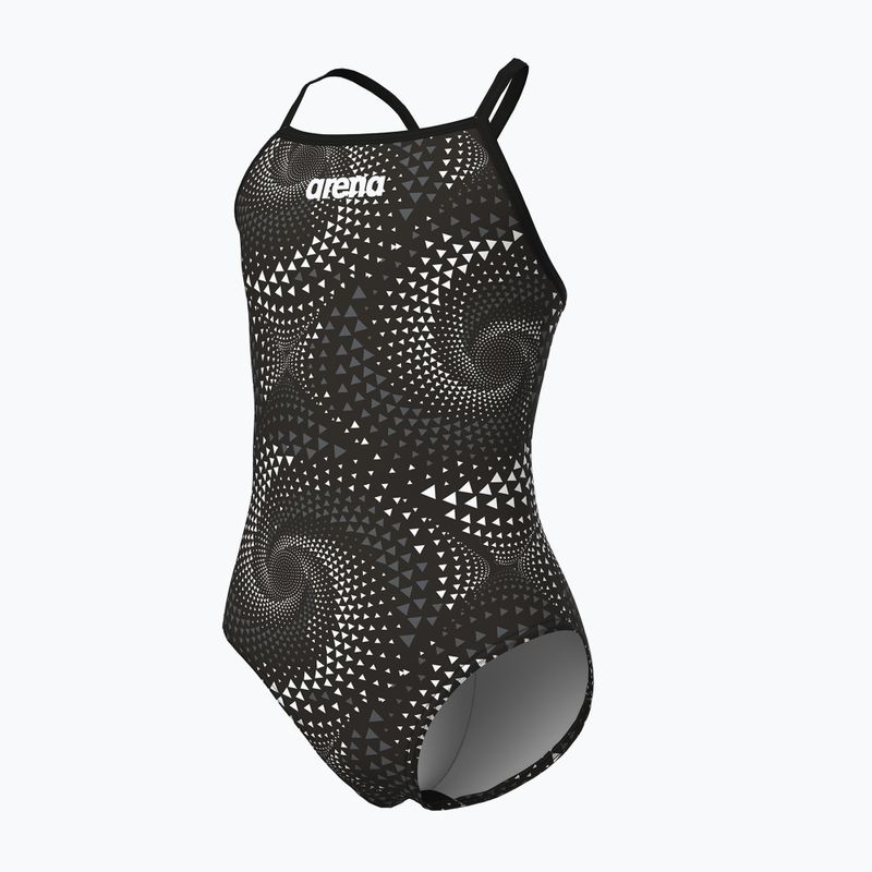 Costume da bagno intero bambino arena Fireflow Lightdrop Back black/team black 3
