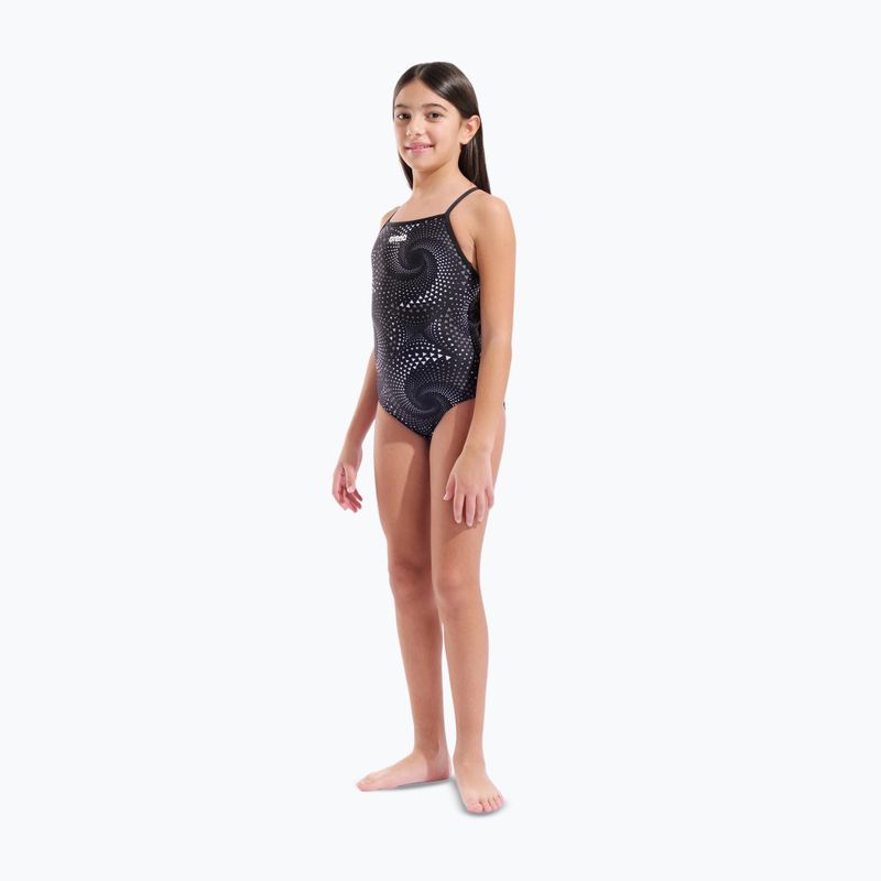 Costume da bagno intero bambino arena Fireflow Lightdrop Back black/team black 6