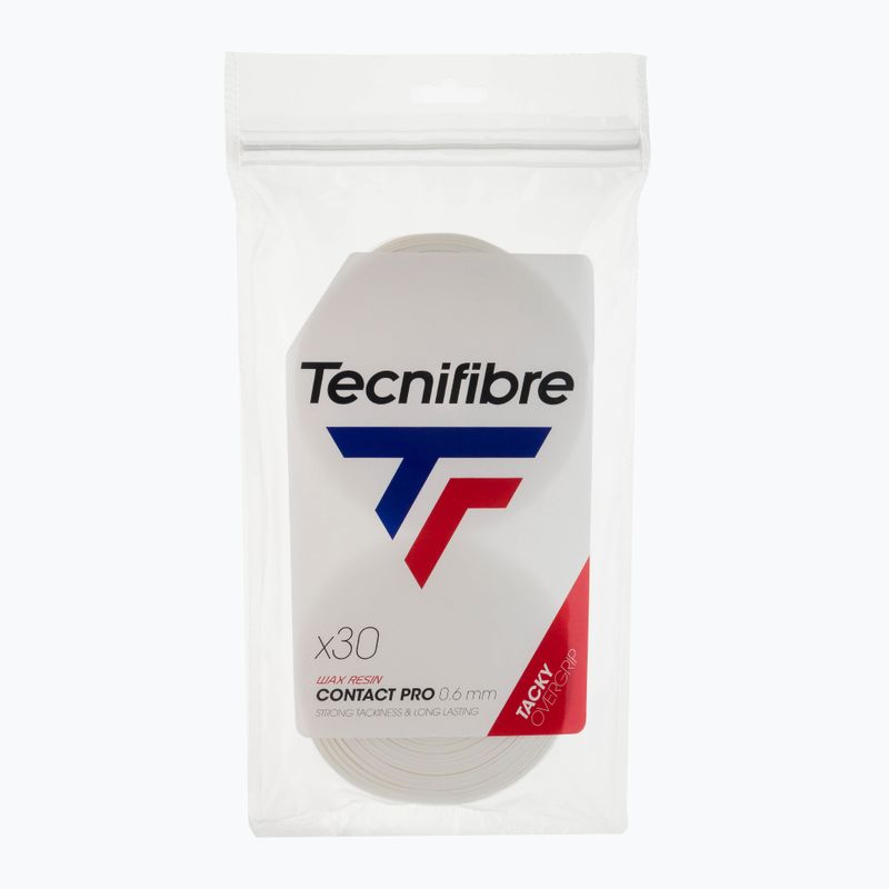 Fasce per racchette da tennis Tecnifibre Contact Pro 30 pz. bianco