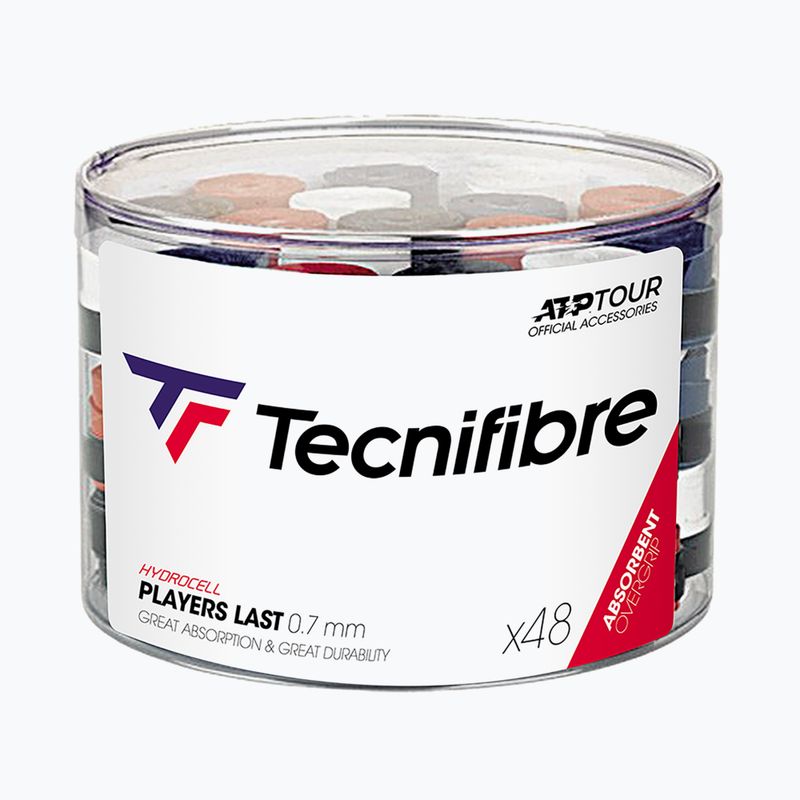 Tecnifibre Players Last PVC fasce per racchette da tennis 48 pezzi nero.