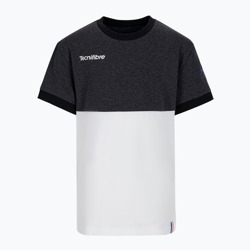 Maglietta da tennis Tecnifibre da bambino 22F1ST F1 Stretch bianco/nero