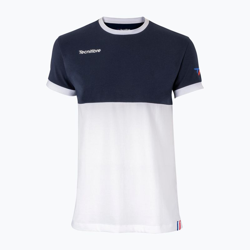 Camicia da tennis da uomo Tecnifibre 22F1ST F1 Stretch bianco/marino