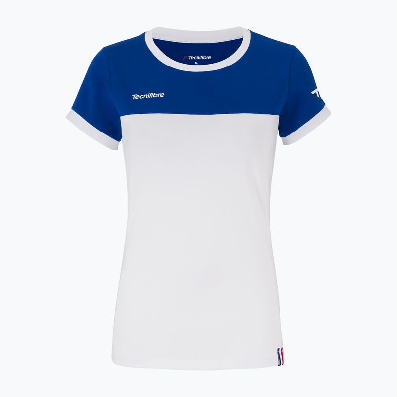 Maglietta da tennis donna Tecnifibre 22LAF1 F1 Stretch bianca/royal