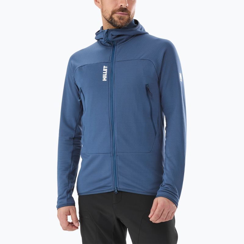 Felpa con cappuccio Millet Fusion Grid da uomo in denim scuro