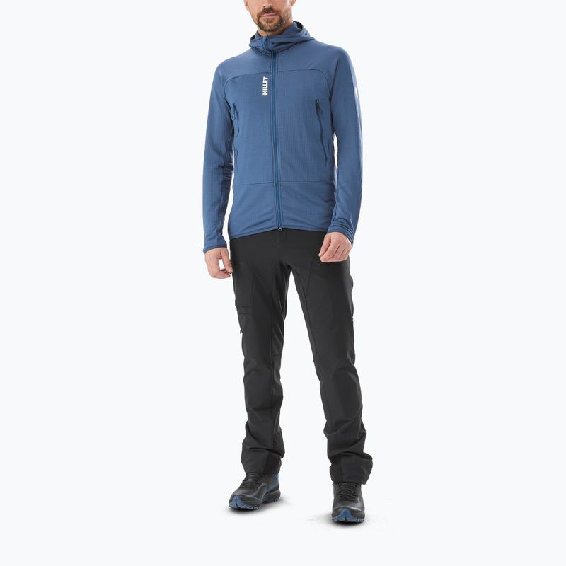 Felpa con cappuccio Millet Fusion Grid da uomo in denim scuro 2