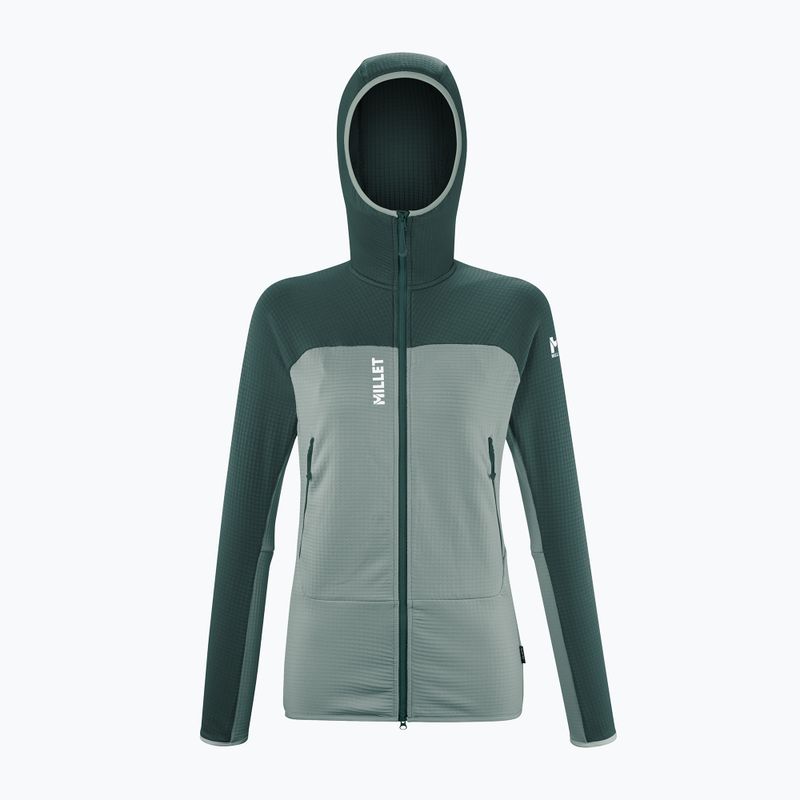 Felpa Millet Fusion Grid Hoodie donna con cappuccio alghe/bottle