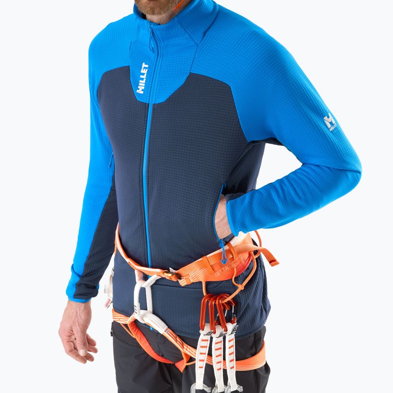 Felpa da uomo Millet Kamet Grid HD icon blue/saphir 4