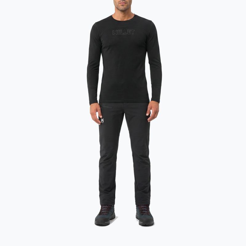 Maglia da trekking a maniche lunghe da uomo Millet Ubic Wool LS Pullover black 2