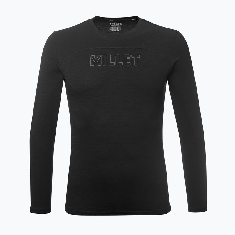 Maglia da trekking a maniche lunghe da uomo Millet Ubic Wool LS Pullover black 3