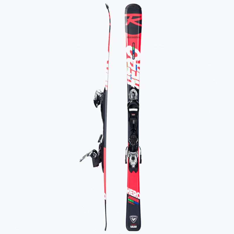 Sci da discesa per bambini Rossignol Hero JR XP JR + attacchi XP7 GW nero/rosso 2