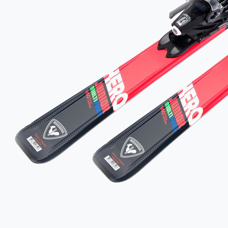 Sci da discesa per bambini Rossignol Hero JR XP JR + attacchi XP7 GW nero/rosso 9
