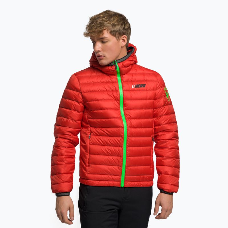 Piumino da uomo Rossignol Verglas Hero Hood rosso neon