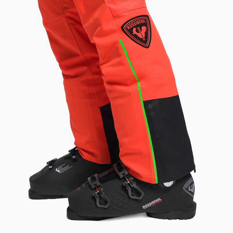 Pantaloni da sci Rossignol Hero da uomo rosso neon 5