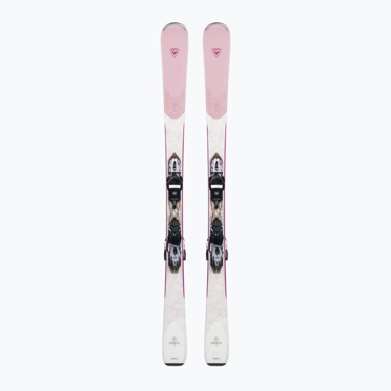 Sci da discesa femminile Rossignol Experience 76 + attacchi XP10 rosa/bianco