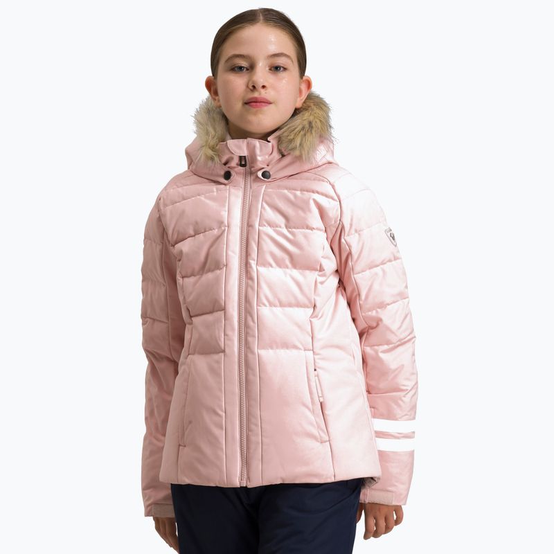 Giacca da sci Rossignol Girl Polydown rosa polvere per bambini 9