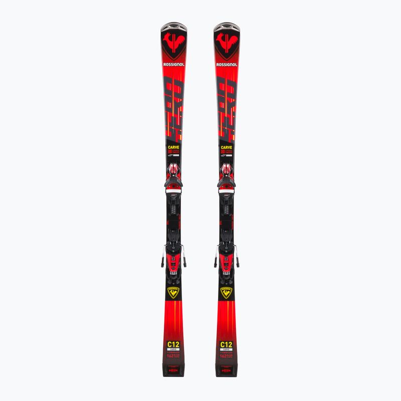 Sci da discesa Rossignol Hero Carve K + attacchi NX12 rosso