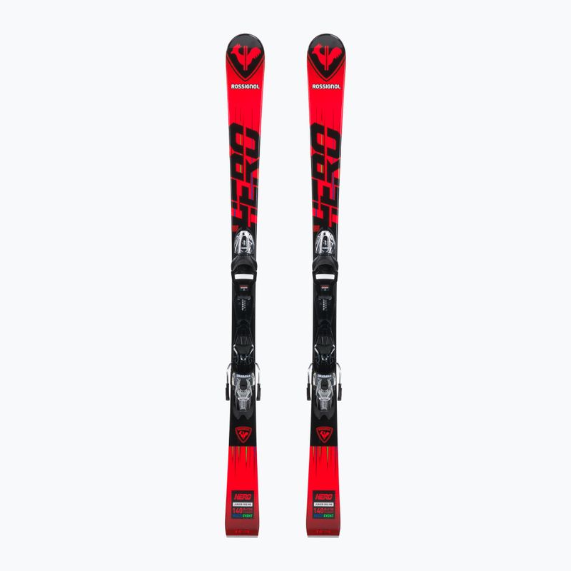 Sci da discesa per bambini Rossignol Hero Multi Event + attacchi XP7 rosso