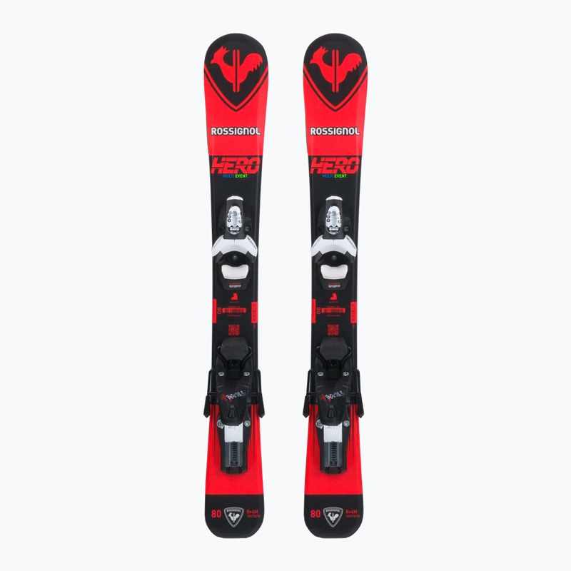 Sci da discesa per bambini Rossignol Hero Pro + attacchi Team 4 GW nero Bulk red