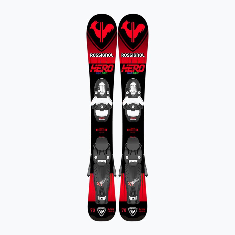 Sci da discesa per bambini Rossignol Hero Pro + attacchi Team 4 GW nero Bulk red 10