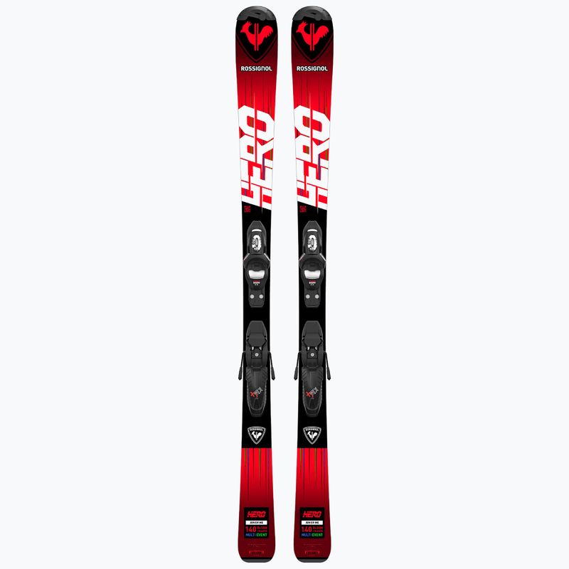 Sci da discesa per bambini Rossignol Hero 100-140 + attacchi KID 4 rosso 10