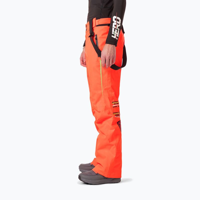 Pantaloni da sci Rossignol Hero da uomo rosso neon 4