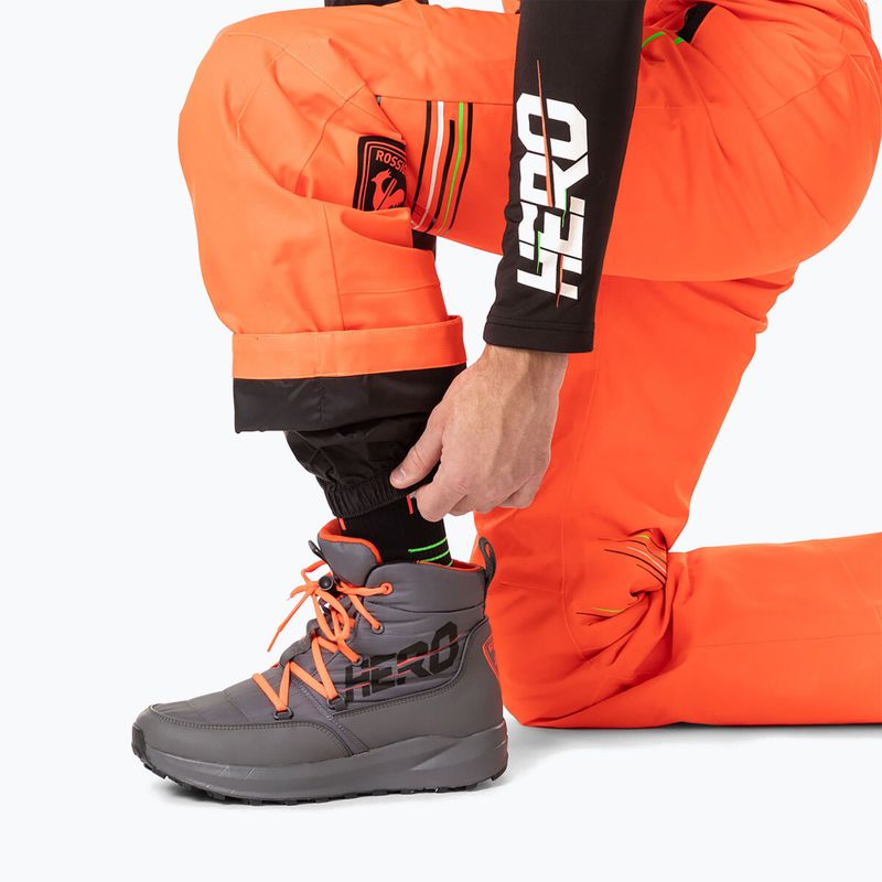 Pantaloni da sci Rossignol Hero da uomo rosso neon 9