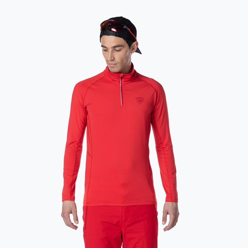 Rossignol Classique 1/2 Zip sport uomo rosso manica lunga termica