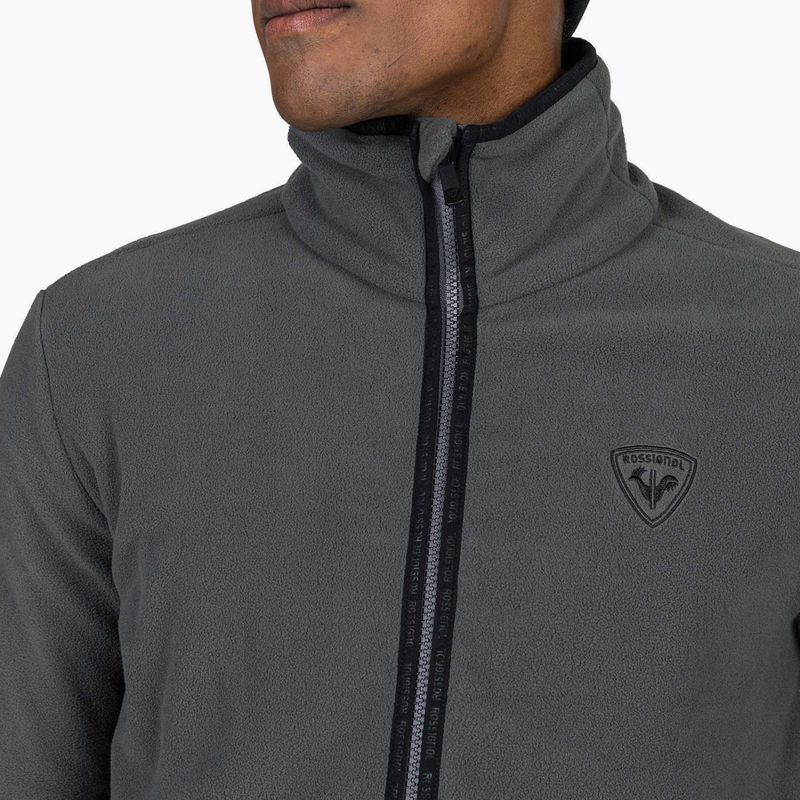 Felpa da uomo Rossignol Strawpile Fleece Fz grigio onice 4