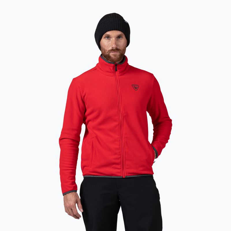 Felpa uomo Rossignol Strawpile Fleece Fz sports red