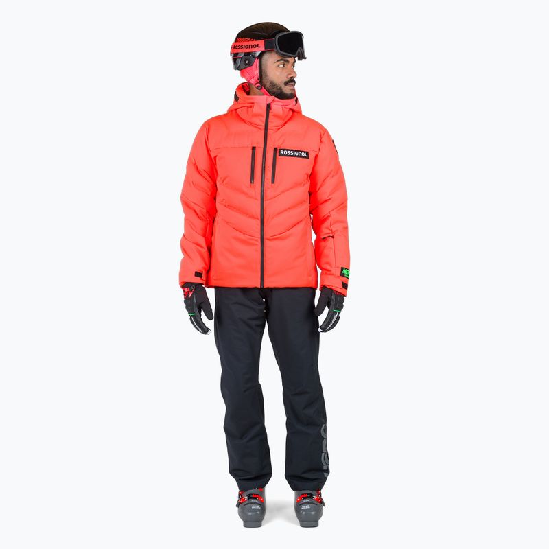 Giacca da sci Rossignol Hero Blackside Puffy da uomo rosso neon 2