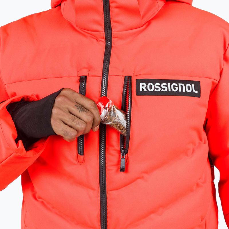 Giacca da sci Rossignol Hero Blackside Puffy da uomo rosso neon 9