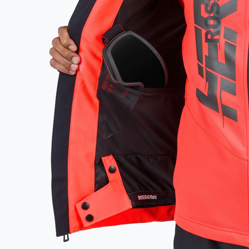 Giacca da sci Rossignol Hero Blackside Puffy da uomo rosso neon 18