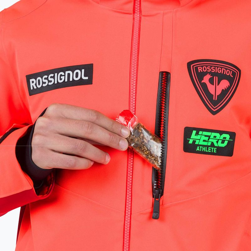 Giacca da sci Rossignol Hero Blackside da uomo rosso neon 8