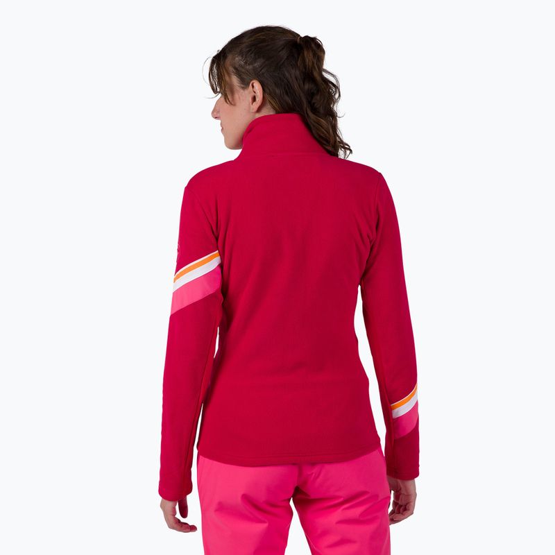 Felpa donna Rossignol Strawpile Fleece Fz rosso rubino 3