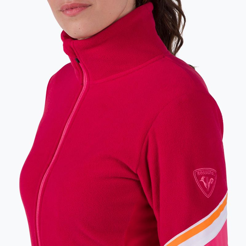 Felpa donna Rossignol Strawpile Fleece Fz rosso rubino 4